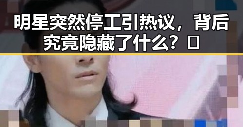明星突然停工引热议，背后究竟隐藏了什么？🤔
